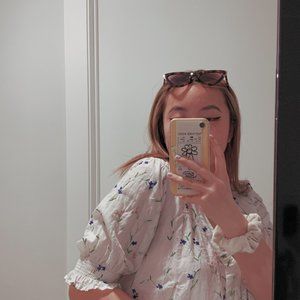 Urban Outfitters | Floral Boho Embroidered Blouse